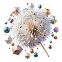 impressive rustic Close Up of Dandelion Seed Head Cutout Transparent Background high resolution png
