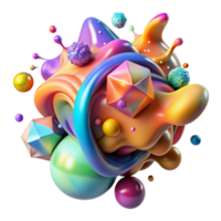 serene abstract Colorful Abstract Paint Splatter Isolated Transparent Background exclusive png