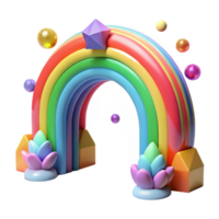dramatic creative Colorful Rainbow Arch After Rain Transparent Background detailed png