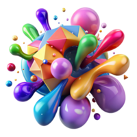 extraordinary modern Colorful Splatter Harmony of Chaos Isolated Element png