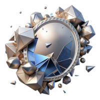 impressive vintage Cracked Mirror with Shattered Pieces Isolated high resolution png