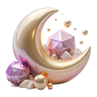 elegant traditional Crescent Moon Transparent Background with Soft Glow genuine png