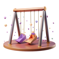 beautiful rustic Empty Swing Set in Playground Isolated original png