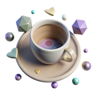 stunning modern Empty Teacup Top Down View Isolated Element high resolution png