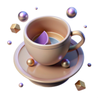dramatic abstract Empty Teacup Top Down View Isolated Element genuine png