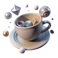 elegant minimalist Empty Teacup Top Down View Isolated Element genuine png