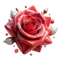 serene abstract Faded Red Rose with Thorns Transparent Element authentic png