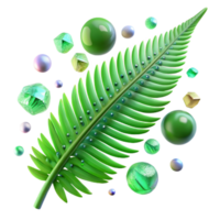serene artistic Fern Frond Green Detailed Texture Transparent Background genuine png