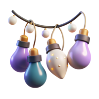 vibrant traditional Festive Light Strings with Glowing Bulbs Cutout high quality png
