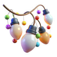magnificent rustic Festive Light Strings with Glowing Bulbs Cutout premium png