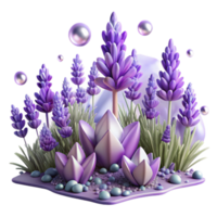 wonderful creative Field of Lavender Flowers Isolated Element high resolution png