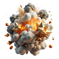 magnificent minimalist Fiery Explosion with Smoke and Debris Isolated Element authentic png