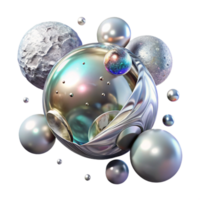 stunning abstract Floating Orb with Silver Glow Transparent Background png