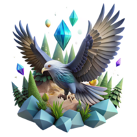 serene rustic Forest Eagle Soaring Isolated with Wide Wingspan original png