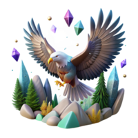 magnificent minimalist Forest Eagle Soaring Isolated with Wide Wingspan exclusive png