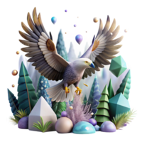 beautiful rustic Forest Eagle Soaring Isolated with Wide Wingspan high quality png