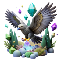 elegant modern Forest Eagle Soaring Isolated with Wide Wingspan png
