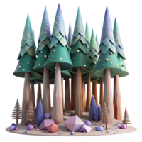 elegant artistic Forest with Tall Trees Cutout Transparent Background exclusive png