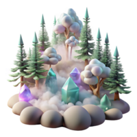 elegant classic Forest with Fog Rolling in Transparent Background png