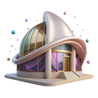 magnificent abstract Futuristic Building with Curved Lines Isolated Element genuine png