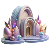 magnificent minimalist Futuristic Architecture with Curved Walls Transparent Background png