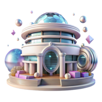 elegant traditional Futuristic Building with Circular Design Transparent authentic png