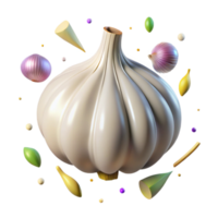 vibrant vintage Garlic Bulb with Cloves Transparent Background exclusive png