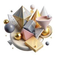 serene contemporary Geometric Light Shapes with Triangular Forms Cutout authentic png