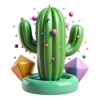 serene artistic Green Cactus Plant Isolated on Transparent Background png