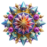 stunning artistic Kaleidoscope Pattern Isolated with Psychedelic Colors authentic png