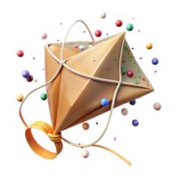 elegant classic Kite String Taut in Strong Wind Isolated detailed png