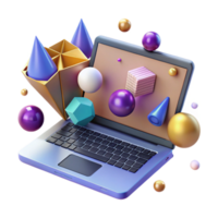 impressive classic Laptop Computer Perspective View Isolated Cutout high quality png