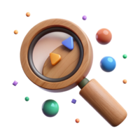 stunning rustic Magnifying Glass with Wooden Handle Isolated high resolution png