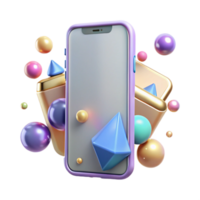 serene abstract Modern Smartphone Front View Cutout authentic png