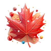 serene rustic Maple Leaf Red Autumn Color Transparent Background detailed png