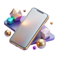 impressive modern Modern Smartphone with Blank Screen Isometric View Isolated authentic png