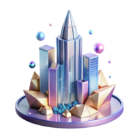 stunning abstract Modern Water City Skyscraper Isolated high quality png