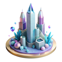 wonderful creative Modern Water City Skyscraper Isolated png