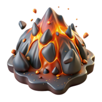 magnificent contemporary Molten Lava Flow with Glowing Embers Isolated high quality png
