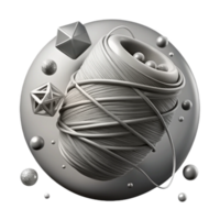 extraordinary creative Monochrome Gray Thread Cutout Transparent Background Subtle authentic png