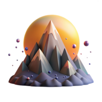 magnificent abstract Mountain Range Silhouette Against Sunset Sky Isolated Element high quality png