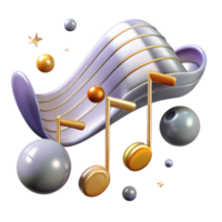 elegant minimalist Music Notes Staff Lines Isolated authentic png