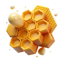 elegant abstract Mustard Yellow Honeycomb Pattern Isolated Element with Transparent Background detailed png