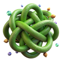beautiful abstract Moss Green Interwoven Vines Design Isolated Element high quality png