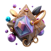 elegant creative Mysterious Amulet Transparent Background with Strange Symbols original png