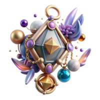 wonderful minimalist Mysterious Amulet Transparent Background with Strange Symbols exclusive png