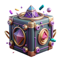 extraordinary modern Mysterious Box Isolated with Strange Symbols original png