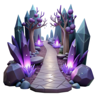 magnificent minimalist Mysterious Shadowy Forest Path Isolated detailed png