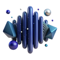 dramatic traditional Navy Blue Abstract Waveform Isolated with Transparent Background and Audio Visualization original png