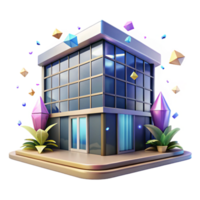 magnificent rustic Office Building with Glass Windows Transparent Background high resolution png